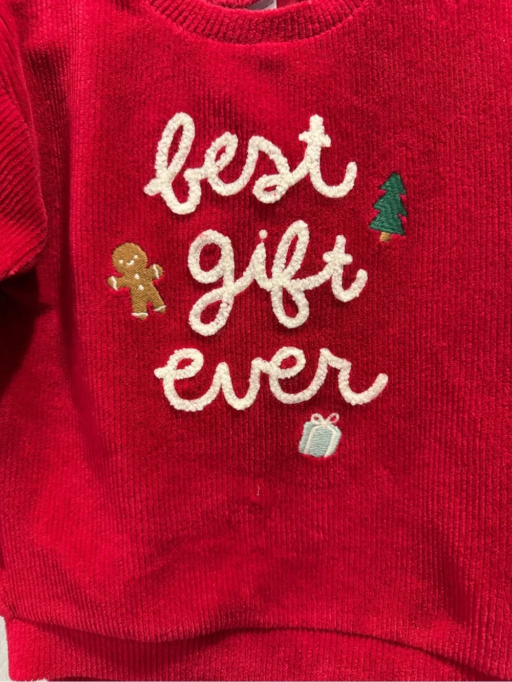 Carter’s Soft Red Ribbed Best Gift Ever Christmas Two-Piece Top Pants Set 24 M